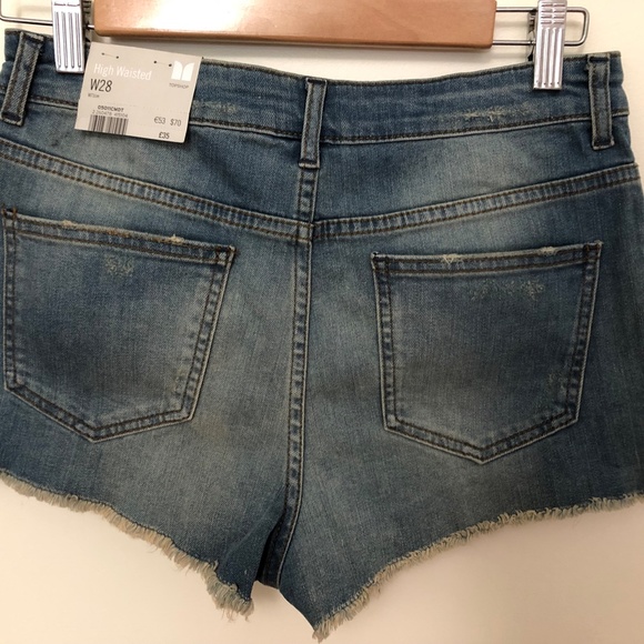 Topshop Moto Highwasted Shorts Size 28 - Picture 2 of 3